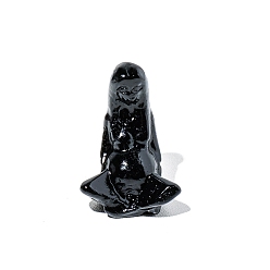 Obsidiana Decoraciones de exhibición de escultura de obsidiana natural, para el escritorio de la oficina en casa, diosa gaia, 37 mm