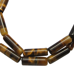 Tiger Eye Natural Tiger Eye Beads Strands, Tube, 13x4mm, Hole: 1mm, about 30pcs/strand, 16 inch