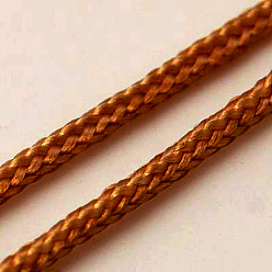 Шоколадный Нейлоновые плетеные нити, шнур с китайским узлом, круглые, цвет шоколада, 1.5 мм, около 200.00 ярдов (182.88 м) / рулон
