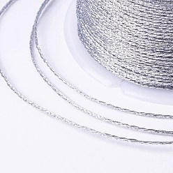 Plata Hilo metálico de 6 capas., para la fabricación de la joyería, rondo, plata, 0.5 mm, aproximadamente 54.68 yardas (50 m) / rollo