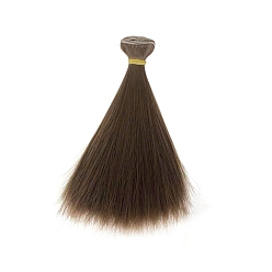 Коричневый Пластиковая длинная прямая прическа кукла парик волос, для поделок девушки bjd makings аксессуары, кофе, 5.91 дюйм (15 см)