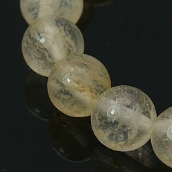 Светло-желтый Арбуз камень стеклянные бусы пряди, круглые, светло-желтый, 6 мм, отверстие : 0.8 мм, около 64 шт / нитка, 16 дюйм