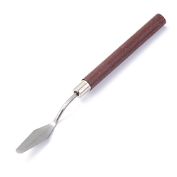 Случайный цвет Скребок из нержавеющей стали, нож для картины маслом, инструмент для соскабливания, с деревянной стойкой, ручка случайного цвета, 17x1.3x1.1 см