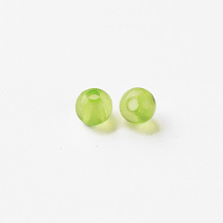 Vert Jaune Perles acryliques transparentes, ronde, vert jaune, 6x5mm, Trou: 1.8mm, environ4400 pcs / 500 g