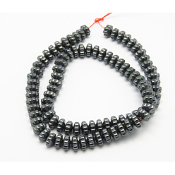 Black Non-Magnetic Synthetic Hematite Beads Strands, Flower, Black, Size: about 8mm in diameter, 5mm thick, hole: 1mm, about 91pcs/strand, 15.7 inch