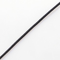Black Elastic Round Jewelry Beading Cords Polypropylene Threads, Black, 1.4mm, about 50yards/roll(150 feet/roll)