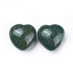 Jade Africano Piedra de amor de corazón de jade africano natural, piedra de palma de bolsillo para el equilibrio de reiki, 25x24~26x13~15 mm