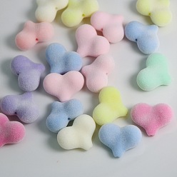 Couleur Mélangete Perles de flocage, cœur, couleur mixte, 22x17mm, 50 pcs /sachet 