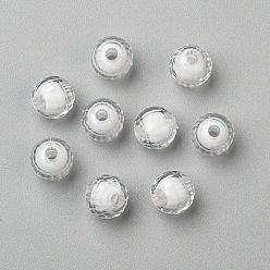 Clear Transparent Acrylic Beads, Bead in Bead, Faceted, Round, Clear, 12mm, Hole: 2mm, about 580pcs/500g