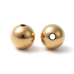 Golden Ion Plating(IP) 304 Stainless Steel Beads, Round, Golden, 10mm, Hole: 2.2mm