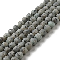 Jaspe Sésame Jaspe de sésame naturel / perles de jaspe kiwi, givré, ronde, 10.5mm, Trou: 1mm, Environ 38 pcs/chapelet, 15.55'' (39.5 cm)