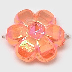 Coral Eco-Friendly Transparent Acrylic Beads, Rice, AB Color, Coral, 6x3mm, Hole: 1mm, about 19500pcs/500g