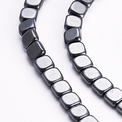 Couleur Originale Non-magnétiques perles d'hématite synthétique brins, carrée, couleur d'origine, 4x4x2mm, Trou: 0.8mm, Environ 98 pcs/chapelet, 15.5 pouce (39.5 cm)