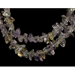 Фиолетовый Бусины из дрогоценного камня, аметрин, самородки, фиолетовые, шириной около 3~5 мм, 3~5 мм длиной, отверстие : 1 мм, 34 дюйм в длину