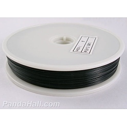 Noir Fil de queue de tigre, acier inoxydable revêtu de nylon, noir, 0.3 mm de diamètre, environ 164.04 pieds (50 m)/rouleau