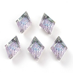 Luz de Vitrail Colgantes de diamantes de imitación de vidrio en relieve, rombo, facetados, vitrail light, 19x12x6 mm, agujero: 1.5 mm