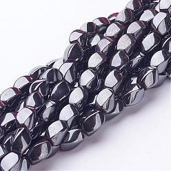 Non-magnetic Hematite Non-Magnetic Synthetic Hematite Beads Strands, Twist Oval, 9x6mm, Hole: 1mm