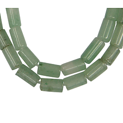 Verde Abalorios de piedras preciosas, aventurina verde natural, tubo, verde, cerca de 3 mm de ancho, 5 mm de largo, agujero: 1 mm, 79 unidades / cadena, 15.5 pulgada