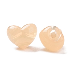 Mocassin Perles acryliques acryliques imitation gelée, cœur, mocassin, 14x18.5x13.5mm, Trou: 3.5mm, environ215 pcs / 500 g