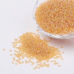 Light Goldenrod Yellow 12/0 Grade A Round Glass Seed Beads, Transparent Colours Rainbow, Light Goldenrod Yellow, 12/0, 2x1.5mm, Hole: 0.9mm, about 30000pcs/bag