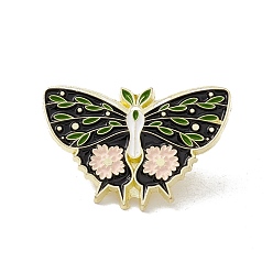 Pink Pin de esmalte de mariposa, insignia de aleación chapada en oro para ropa de mochila, rosa, 20.5x30.5x1.5 mm