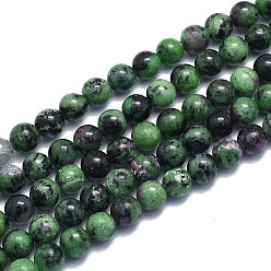 Ruby in Zoisite Natural Ruby in Zoisite Beads Strands, Round, Alice Blue, 8~8.5mm, Hole: 0.8mm, about 46pcs/Strand, 15.08 inch(38.3cm)