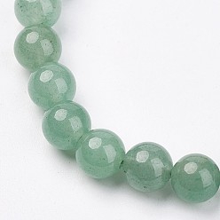 Green Aventurine Natural Green Aventurine Stretch Bracelets, Round, 47mm(1-7/8 inch), Bead: 8mm