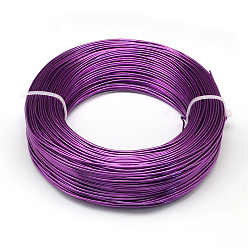 Dark Violet Round Aluminum Wire, for Jewelry Making, Dark Violet, 3 Gauge, 6.0mm, about 22.96 Feet(7m)/500g