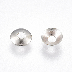 Platinum Iron Bead Caps, Nickel Free, Apetalous, Platinum, 4x1mm, Hole: 1.4mm