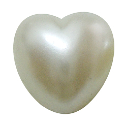 White Lovers Day Gift Ideas Acrylic Cabochons, Imitated Pearl Style, Heart, White, Size: about 8mm wide, 8mm long, 3.5mm thick