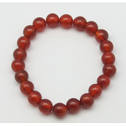 Rouge Agate bracelet extensible, Les bracelets de cadeau du jour de mère, rouge, 52mm