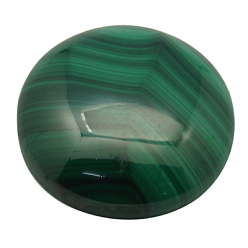 Green Natural Malachite Cabochons, Grade A, Half Round/Dome, Green, Size: about 20mm in diameter, 5mm thick