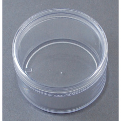 Clair Conteneurs de perle plastique, avec couvercle, ronde, clair, 6x3.4 cm, capacité: 25 ml (0.84 fl. oz)