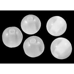 Blanc Imité chat perles de résine d'oeil, ronde, blanc, 6mm, Trou: 1.5mm