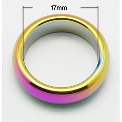 Colorful Non-magnetic Synthetic Hematite  Pendant, Color-Plated, Ring, Colorful, 23x6mm