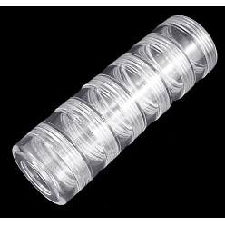 Clair Récipients de stockage de perles en matière plastique, colonne, 6 flacons, clair, 3.9x12.1 cm, capacité: 10 ml (0.34 fl. oz)