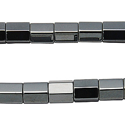 Black Magnetic Synthetic Hematite Beads Strands, Rectangle, Black, Size: about 6mm wide, 6mm thick, hole: 1mm, about 100pcs/strand