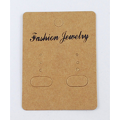 Goldenrod Paper Earring Display Card, Rectangle, Goldenrod, Size: about 67mm long, 50mm wide