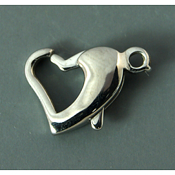 Stainless Steel Color 304 Stainless Steel Lobster Claw Clasps, Stainless Steel Color, 14~16x9.5x3mm, Hole: 1.5mm