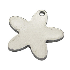 Stainless Steel Color 201 Stainless Steel Stamping Blank Tag Pendants, Star, Stainless Steel Color, 14x13x1mm, Hole: 1mm