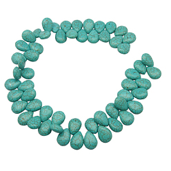 Turquoise Perles howlite synthétiques, teint, larme, turquoise, 18x13x6mm, Trou: 1mm, environ 560 pcs / kg