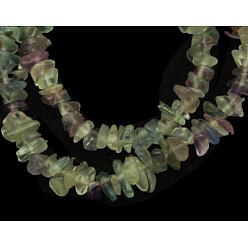 Colorful Gemstone Beads Strands, Natural Fluorite, Nuggets, Colorful, about 3~5mm wide, 3~5mm long, hole: 1mm, 34 inch