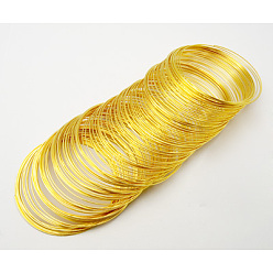Golden Steel Memory Wire, for Bracelet Making, Golden, 0.6mm(22 Gauge), 55mm, 2000 circles/1000g