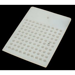 Blanc Contre les cartes de perles en plastique, pour compter les billes 5mm 100, blanc, 67x99x4mm, Taille perle: 5mm