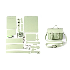 Бледно-Зеленый Наборы для изготовления кошельков из искусственной кожи своими руками, Вязание сумки на плечо крючком для начинающих., включая магнитную защелку и ножницы, бледно-зеленый, 19.5x18.5x9 см
