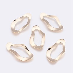 Real 18K Gold Plated Brass Linking Rings, Long-Lasting Plated, Nickel Free, Real 18K Gold Plated, 40.5x21x1mm, Hole: 11x29.5mm