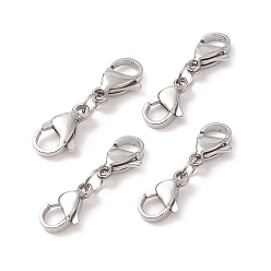 Stainless Steel Color 304 Stainless Steel Double Lobster Claw Clasps, Stainless Steel Color, 25.5mm