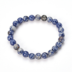 Sodalite Natural Sodalite Beaded Stretch Bracelets, Round, 2-1/8 inch(55mm), Bead: 8~9mm
