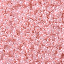 (908) Baby Pink Ceylon Pearl Cuentas de semillas redondas toho, granos de la semilla japonés, (908) Perla de Ceilán rosa bebé, 11/0, 2.2 mm, agujero: 0.8 mm, Sobre 5555 unidades / 50 g