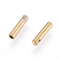 Golden Ion Plating(IP) 304 Stainless Steel Cord Ends, End Caps, Column, Golden, 7x1.6mm, Hole: 0.6mm, Inner Diameter: 1mm